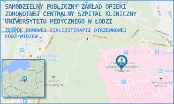 ZESPÓŁ DOMOWEJ DIALIZOTERAPII OTRZEWNOWEJ - SAMODZIELNY PUBLICZNY ZAKŁAD OPIEKI ZDROWOTNEJ CENTRALNY SZPITAL KLINICZNY UNIWERSYTETU MEDYCZNEGO W ŁODZI - UL. POMORSKA 251,  ŁÓDŹ-WIDZEW