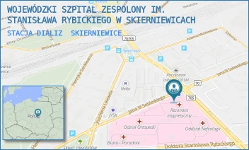 STACJA DIALIZ - WOJEWÓDZKI SZPITAL ZESPOLONY IM. STANISŁAWA RYBICKIEGO W SKIERNIEWICACH - UL. SOBIESKIEGO 4,  SKIERNIEWICE