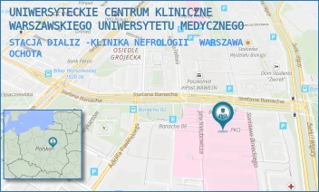 STACJA DIALIZ -KLINIKA NEFROLOGII - UNIWERSYTECKIE CENTRUM KLINICZNE WARSZAWSKIEGO UNIWERSYTETU MEDYCZNEGO - STEFANA BANACHA 1A,  WARSZAWA OCHOTA