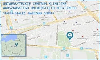 STACJA DIALIZ - UNIWERSYTECKIE CENTRUM KLINICZNE WARSZAWSKIEGO UNIWERSYTETU MEDYCZNEGO - WILLIAMA HEERLEINA LINDLEYA 4,  WARSZAWA OCHOTA