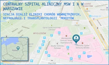 STACJA DIALIZ KLINIKI CHORÓB WEWNĘTRZNYCH, NEFROLOGII I TRANSPLANTOLOGII - CENTRALNY SZPITAL KLINICZNY MSW I A W WARSZAWIE - WOŁOSKA 137,  MOKOTÓW