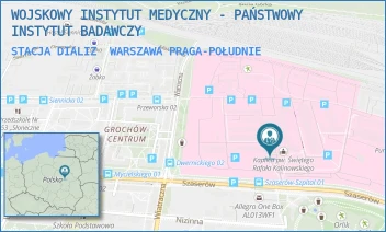 STACJA DIALIZ - WOJSKOWY INSTYTUT MEDYCZNY - PAŃSTWOWY INSTYTUT BADAWCZY - SZASERÓW 128,  WARSZAWA PRAGA-POŁUDNIE