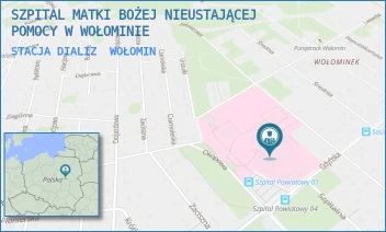STACJA DIALIZ - SZPITAL MATKI BOŻEJ NIEUSTAJĄCEJ POMOCY W WOŁOMINIE - GDYŃSKA 1/3,  WOŁOMIN