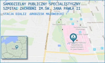 STACJA DIALIZ - SAMODZIELNY PUBLICZNY SPECJALISTYCZNY SZPITAL ZACHODNI IM.ŚW. JANA PAWŁA II - DALEKA 11,  GRODZISK MAZOWIECKI
