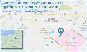 STACJA DIALIZ - SAMODZIELNY PUBLICZNY ZAKŁAD OPIEKI ZDROWOTNEJ W SOKOŁOWIE PODLASKIM - KSIĘDZA JANA BOSKO 5,  SOKOŁÓW PODLASKI