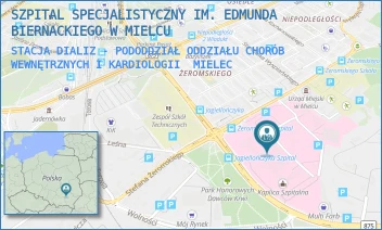 STACJA DIALIZ - PODODDZIAŁ ODDZIAŁU CHORÓB WEWNĘTRZNYCH I KARDIOLOGII - SZPITAL SPECJALISTYCZNY IM. EDMUNDA BIERNACKIEGO W MIELCU - UL. ŻEROMSKIEGO 22,  MIELEC