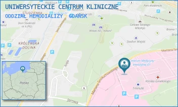 ODDZIAŁ HEMODIALIZY - UNIWERSYTECKIE CENTRUM KLINICZNE - UL. MARIANA SMOLUCHOWSKIEGO 17,  GDAŃSK