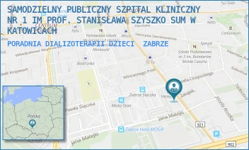 PORADNIA DIALIZOTERAPII DZIECI - SAMODZIELNY PUBLICZNY SZPITAL KLINICZNY NR 1 IM PROF. STANISŁAWA SZYSZKO SUM W KATOWICACH - UL. 3 MAJA 13-15,  ZABRZE