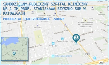 PODODDZIAŁ DIALIZOTERAPII - SAMODZIELNY PUBLICZNY SZPITAL KLINICZNY NR 1 IM PROF. STANISŁAWA SZYSZKO SUM W KATOWICACH - UL. 3 MAJA 13-15,  ZABRZE