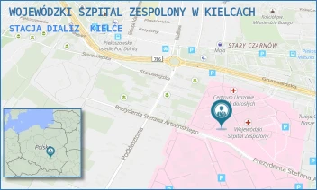 STACJA DIALIZ - WOJEWÓDZKI SZPITAL ZESPOLONY W KIELCACH - GRUNWALDZKA 45,  KIELCE